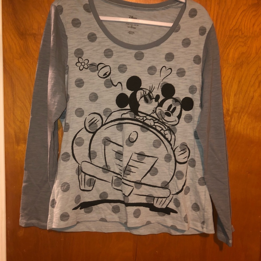 Disney women mickey minnie long sleeve top L large